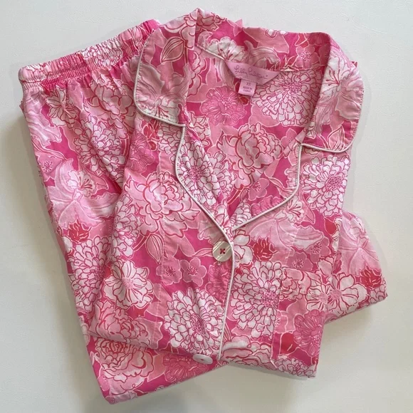 Extremely Rare Lilly Pulitzer Pajama Set in Pink Tropical Floral, Small - Picture 15 of 15
